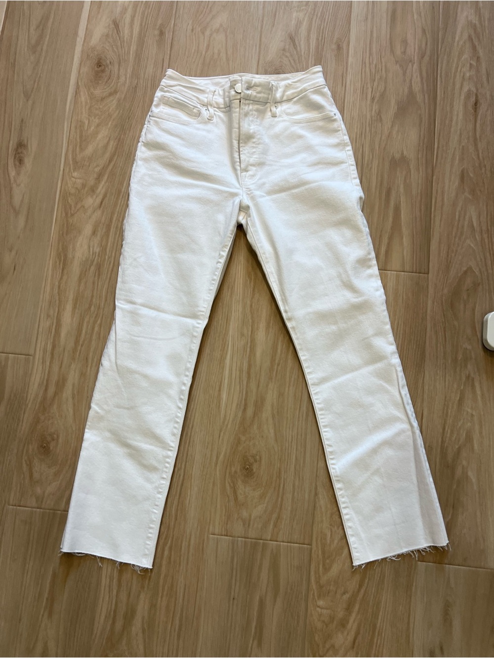 Good American White High-Rise Straight Jeans - Women